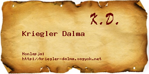 Kriegler Dalma névjegykártya